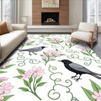 Charming Birds and Blossoms Pattern Rug