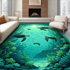 Oceanic Sea Turtle Tranquil Scene Rug