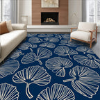 Ginkgo Leaf Outline Pattern Rug