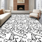 Abstract Sketchy Animal Pattern Design Rug