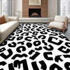 Black White Animal Print Pattern Rug