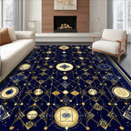 Celestial Geometric Starburst Pattern Rug