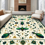 Emerald Beetle Floral Accents Rug