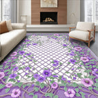 Vines Lattice Floral Pattern Rug