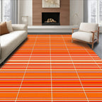 Orange Red Stripe Pattern Rug