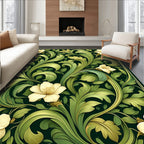 Art Nouveau Floral Botanical Design Rug