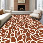 Abstract Swirl Creamy White Design Rug