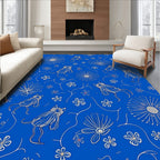 Whimsical Cat Floral Design Rug