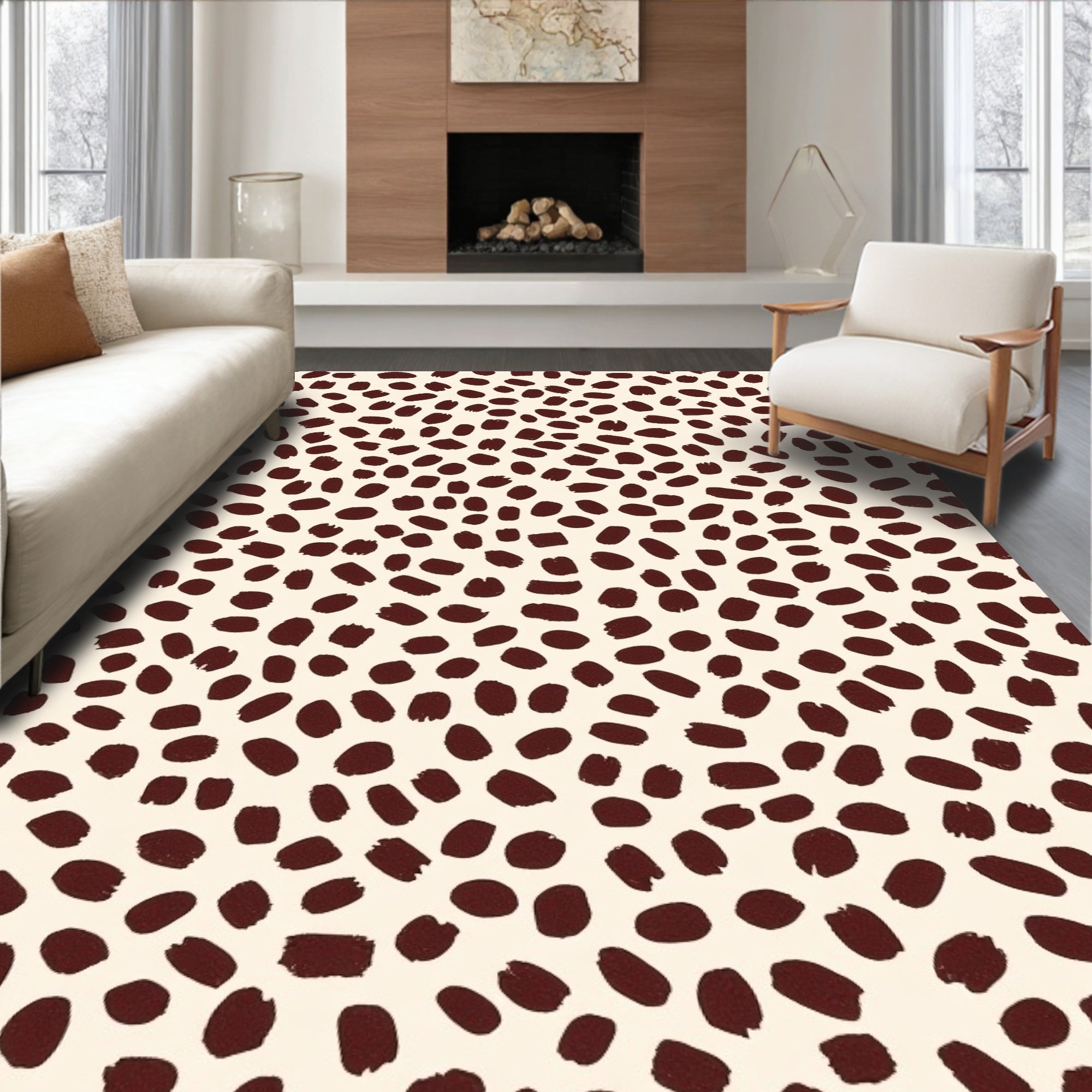 Brown Spots All Over Design Rug