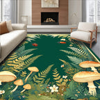 Enchanted Forest Ladybug Mushroom Pattern Rug