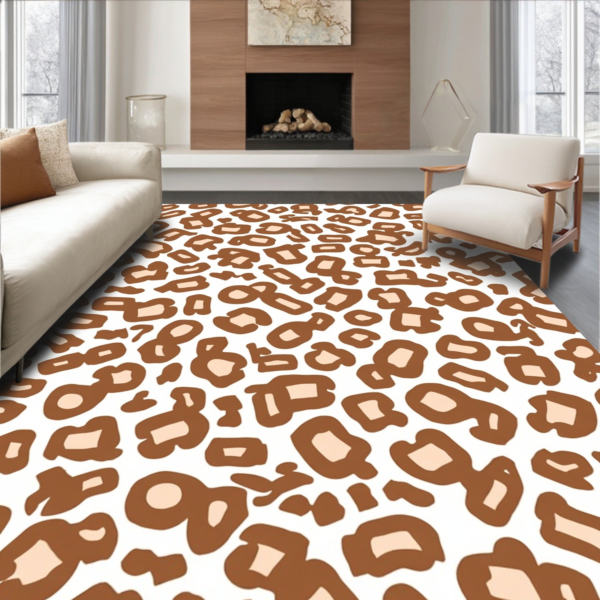 Leopard Print Bold Contemporary Design Rug