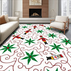 Whimsical Toy Soldier Poinsettia Swirls Rug