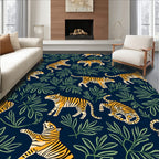 Whimsical Tigers Botanical Art Rug