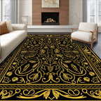Golden Floral Vintage Border Rug