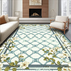 Floral Lattice Design With Branches Rug