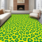 Bold Green Yellow Animal Print Rug