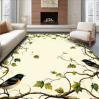 Vines Birds Botanical Pattern Rug