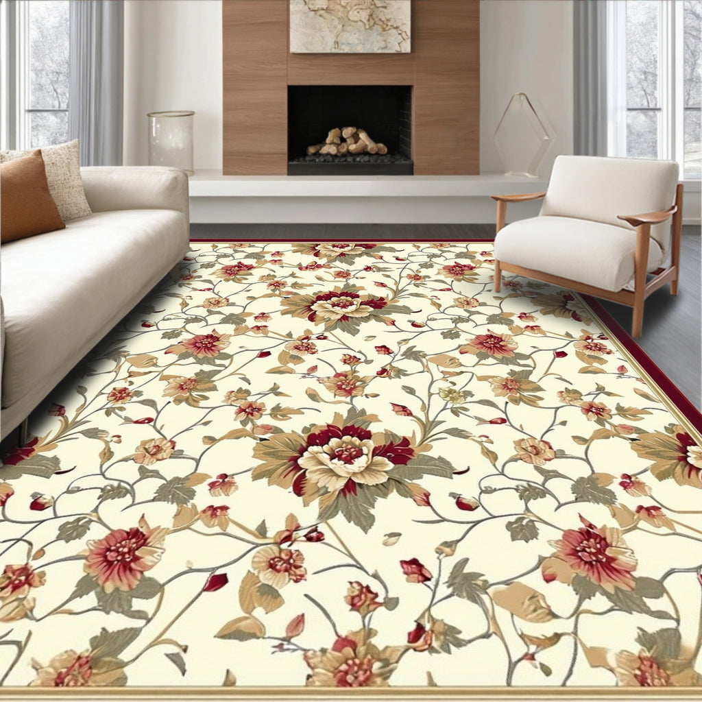 Vintage Floral Pattern Rug