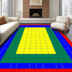Concentric Rectangles Bold Color Blocks Rug