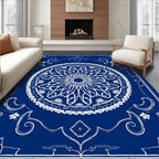 Classic Blue White Mandala Rug