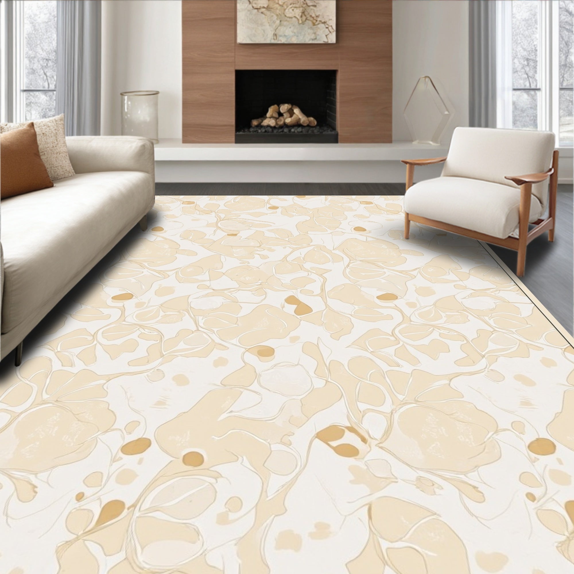Abstract Organic Floral Pattern Rug