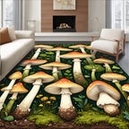 Enchanted Forest Mushroom Pattern Rug
