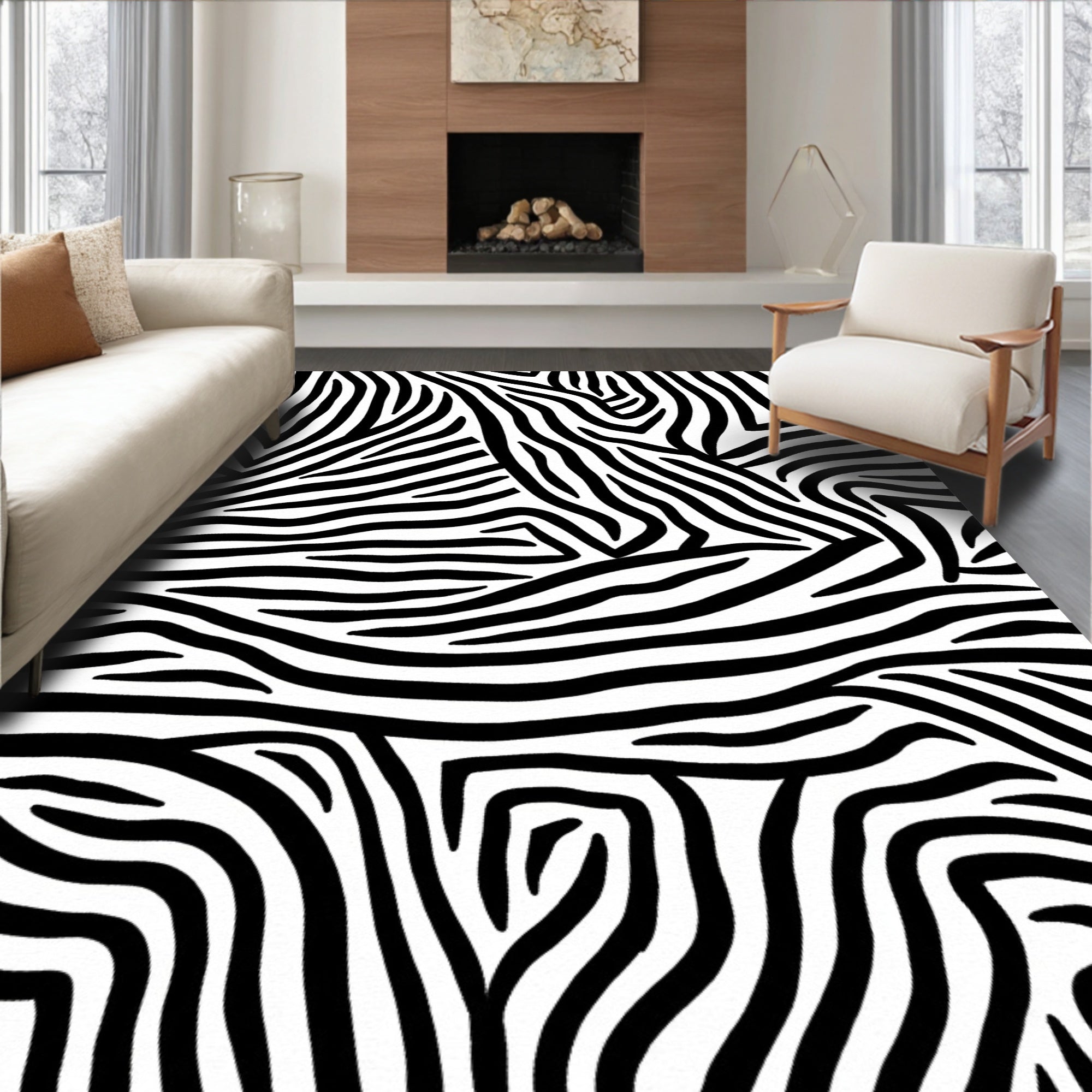 Bold Zebra Stripe Pattern Rug