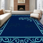 Stylized Tiger Outline Design Rug