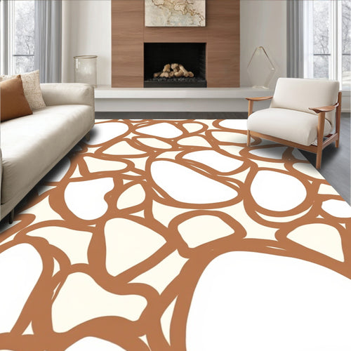 Abstract Organic Pebble Pattern Rug