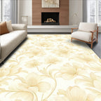 Soft Cream Floral Swirl Pattern Design Rug