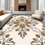 Elegant Botanical Scrollwork Floral Pattern Rug