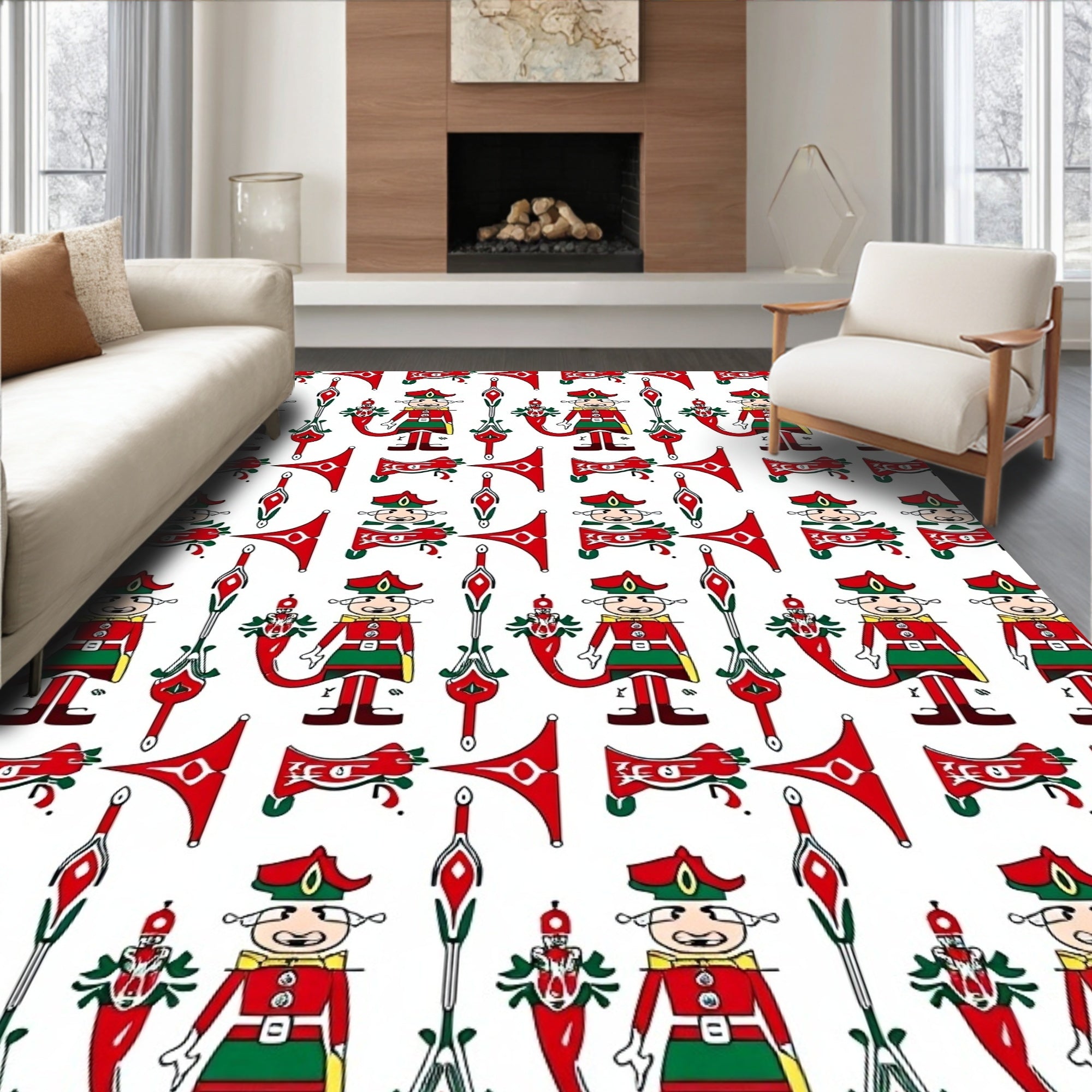 Red Guard Soldier Folk Art Rug