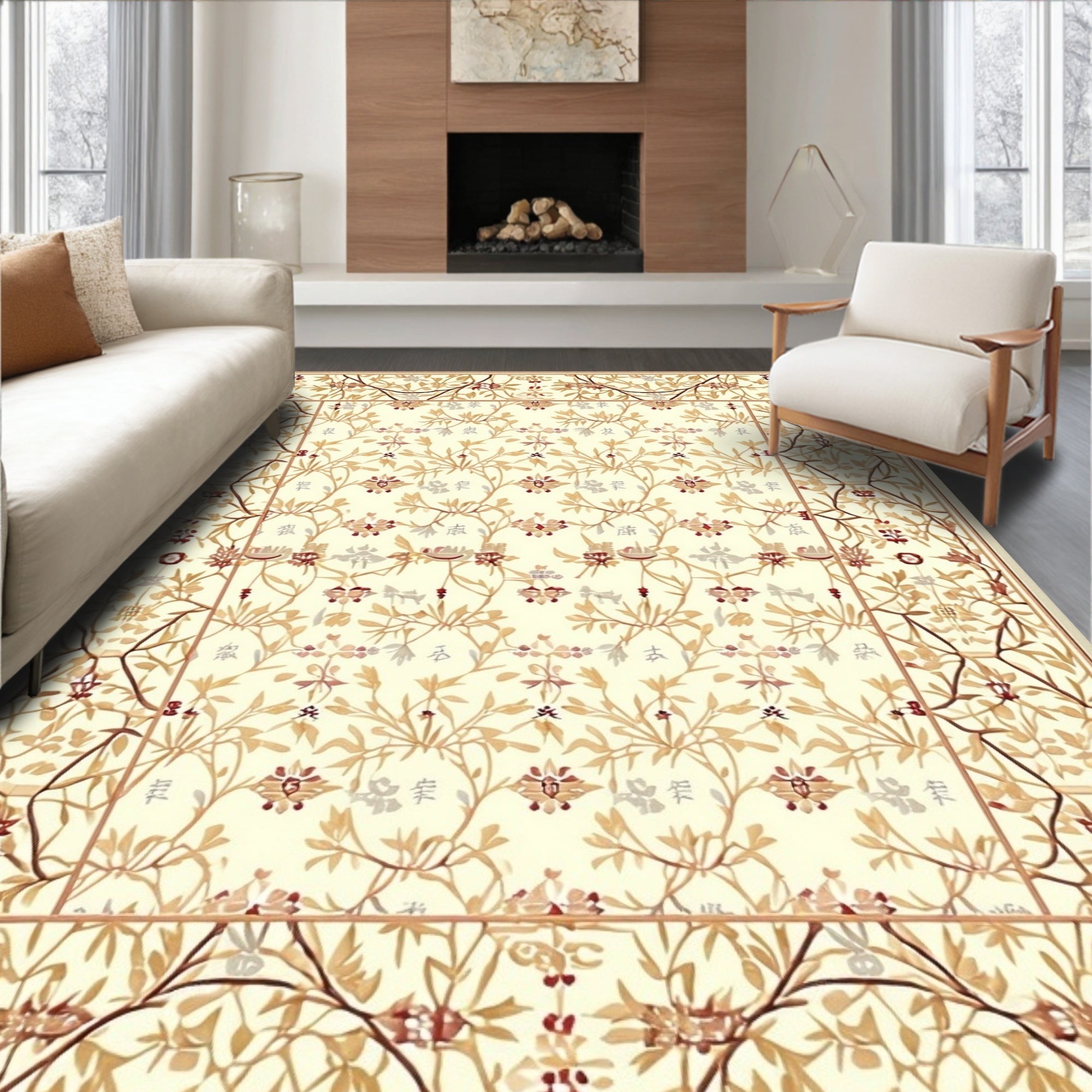 Nature Vines Floral Pattern Rug