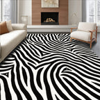 Bold Black White Zebra Stripes Rug