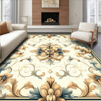 Vintage Floral Acanthus Leaf Scroll Design Rug