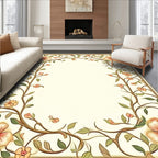 Vines Floral Scrollwork Botanical Design Rug
