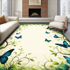 Whimsical Butterfly Emerald Garden Rug