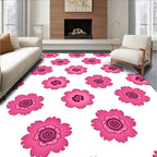Bold Pink Floral Pattern Rug