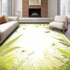 Lush Ferns Dragonfly Garden Pattern Rug