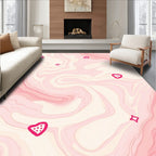 Whimsical Pink Strawberry Pattern Rug