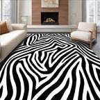 Bold Black White Zebra Stripes Rug