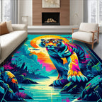 Vibrant Tiger Landscape Design Rug