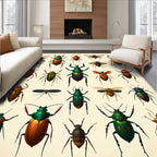 Collection of Botanical Insect Illustrations Rug