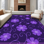 Purple Floral Vine Pattern Rug