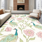 Peacock Floral Pattern Charm Rug