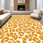 Bold Orange Leopard Spot Pattern Rug