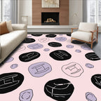Geometric Pebble And Floral Patterns Rug