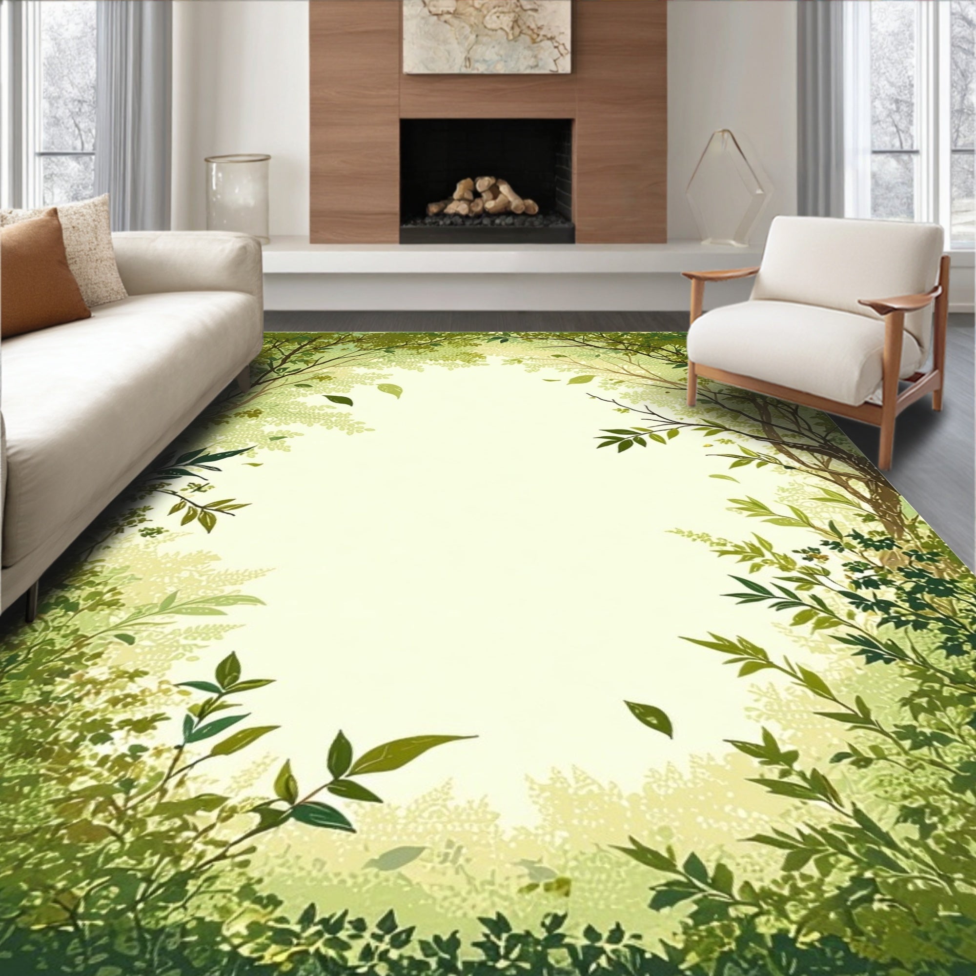 Forest Canopy Leafy Vines Rug